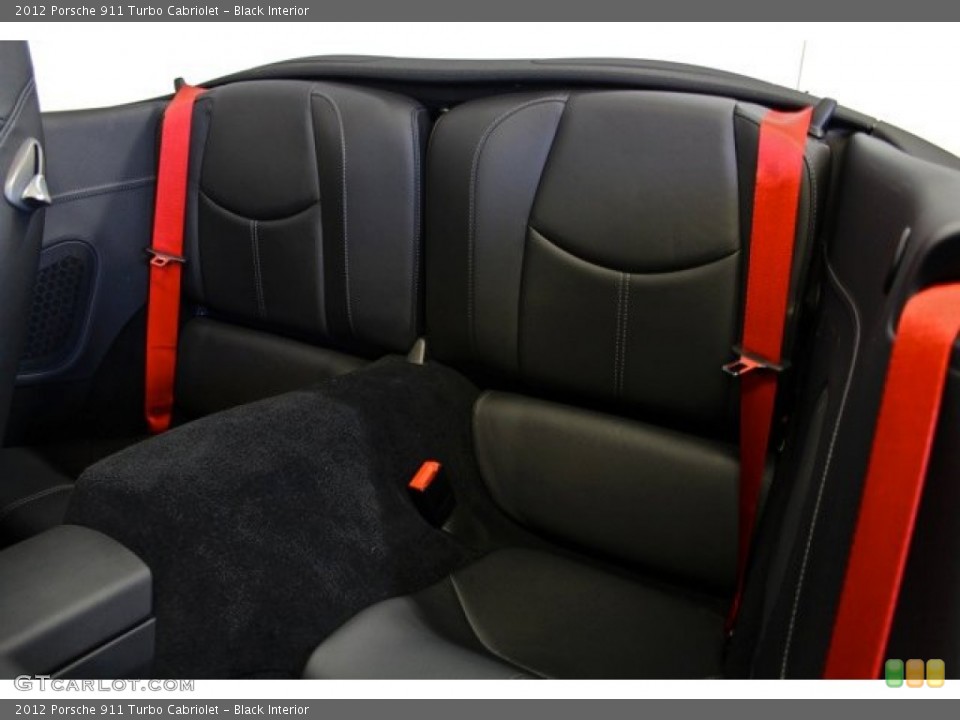 Black Interior Rear Seat for the 2012 Porsche 911 Turbo Cabriolet #73383368