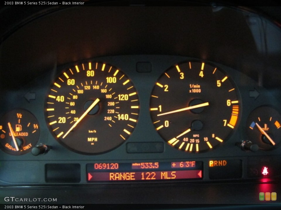 Black Interior Gauges for the 2003 BMW 5 Series 525i Sedan #73386026