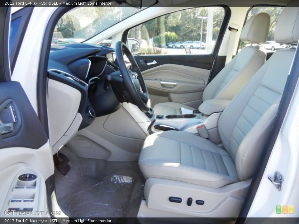 Medium Light Stone Interior Front Seat for the 2013 Ford C-Max Hybrid SEL #73389783