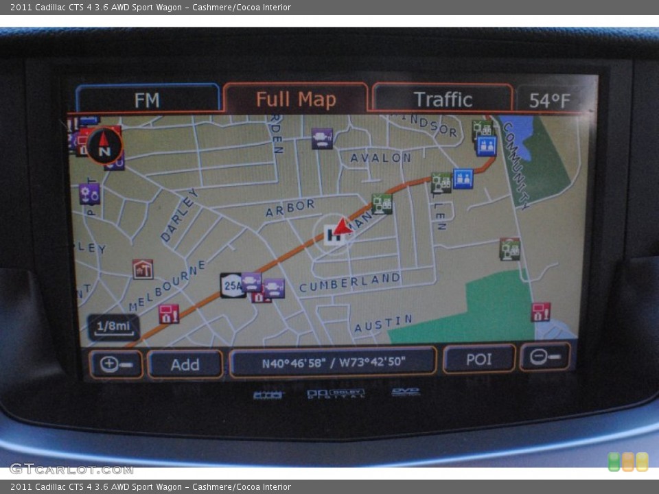Cashmere/Cocoa Interior Navigation for the 2011 Cadillac CTS 4 3.6 AWD Sport Wagon #73392215