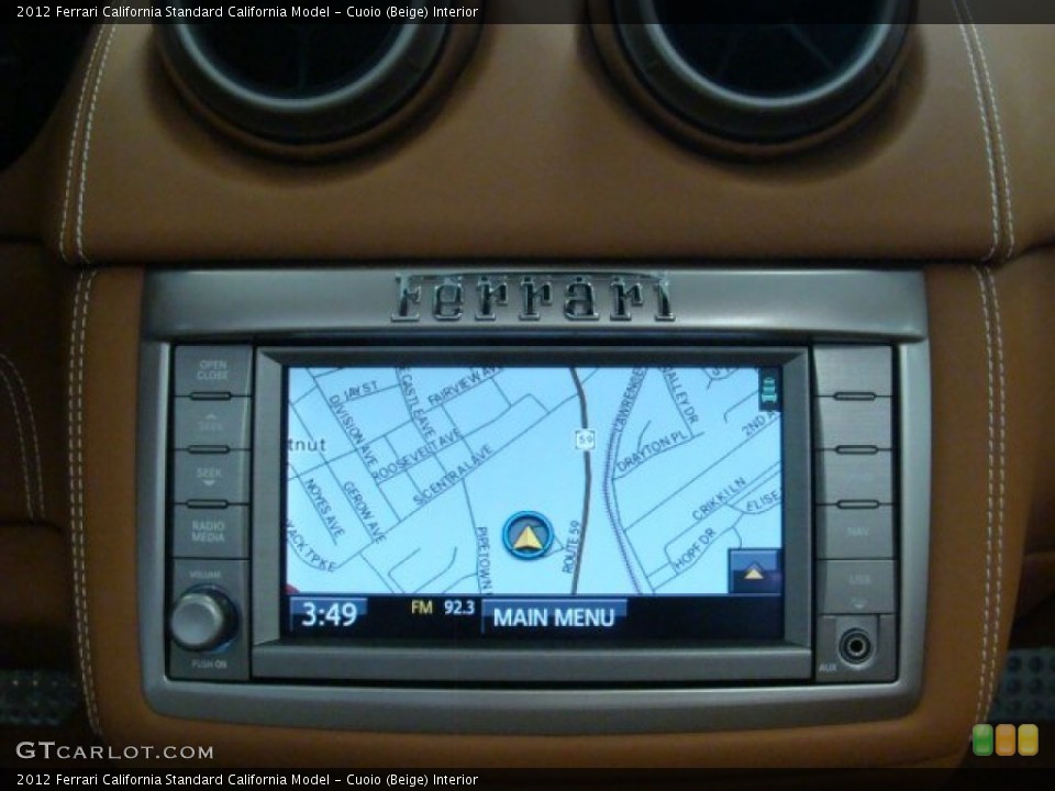 Cuoio (Beige) Interior Navigation for the 2012 Ferrari California  #73394708