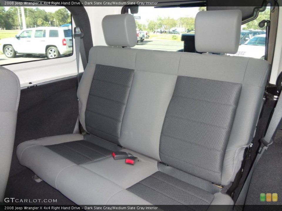 Dark Slate Gray/Medium Slate Gray Interior Rear Seat for the 2008 Jeep Wrangler X 4x4 Right Hand Drive #73403507