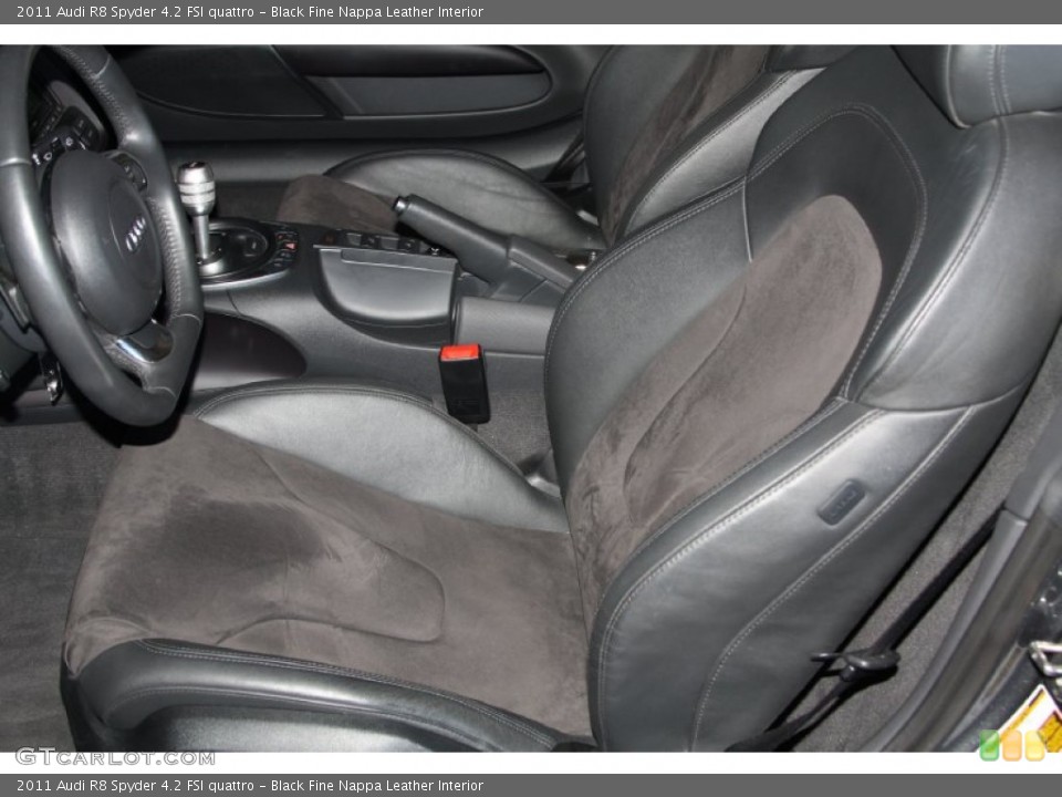 Black Fine Nappa Leather Interior Front Seat for the 2011 Audi R8 Spyder 4.2 FSI quattro #73405595