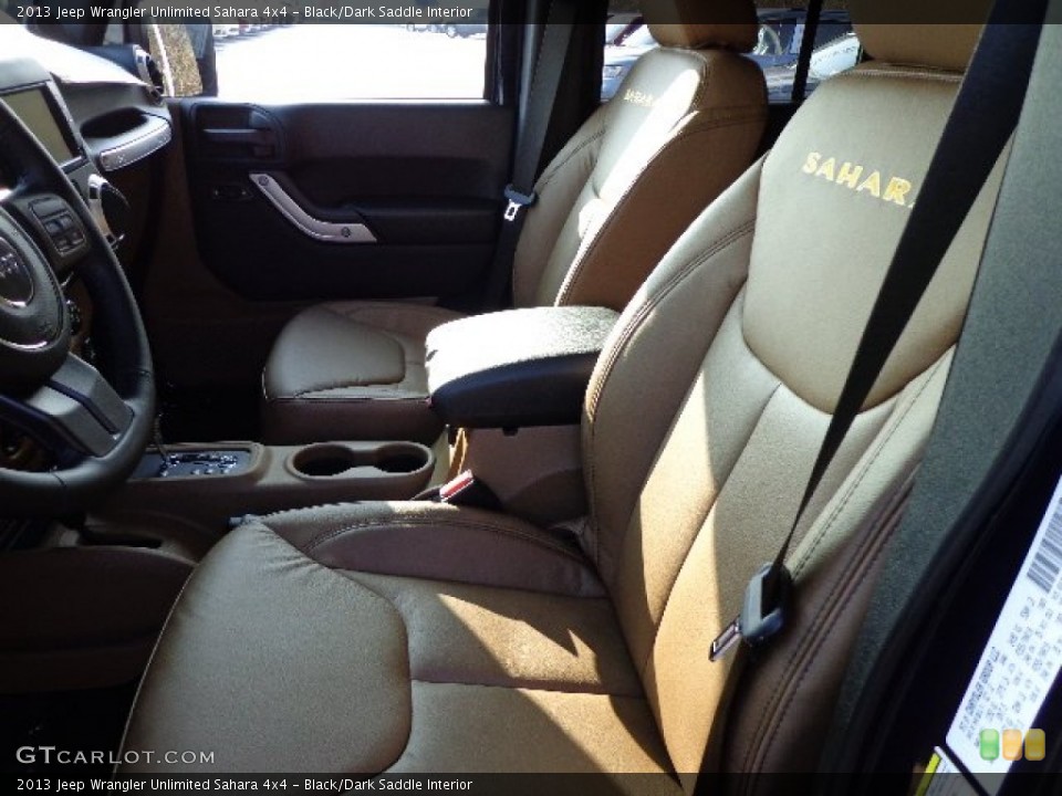 Black/Dark Saddle Interior Front Seat for the 2013 Jeep Wrangler Unlimited Sahara 4x4 #73405709