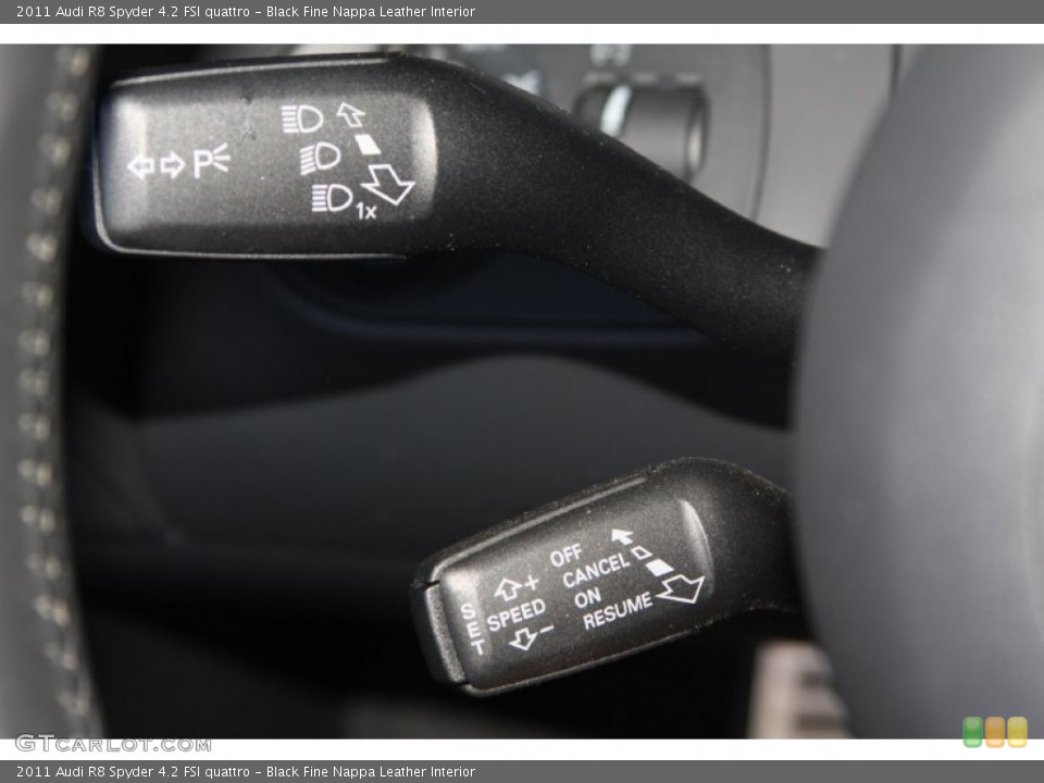 Black Fine Nappa Leather Interior Controls for the 2011 Audi R8 Spyder 4.2 FSI quattro #73405752