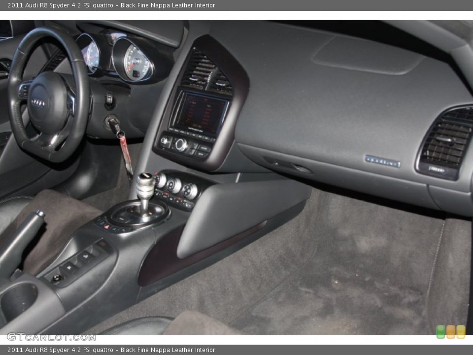 Black Fine Nappa Leather Interior Dashboard for the 2011 Audi R8 Spyder 4.2 FSI quattro #73405775