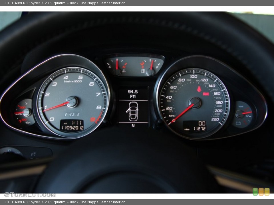 Black Fine Nappa Leather Interior Gauges for the 2011 Audi R8 Spyder 4.2 FSI quattro #73405805