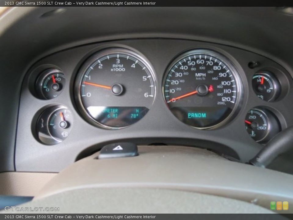 Very Dark Cashmere/Light Cashmere Interior Gauges for the 2013 GMC Sierra 1500 SLT Crew Cab #73411466