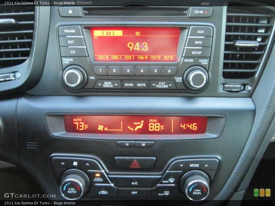 Beige Interior Controls for the 2011 Kia Optima EX Turbo #73412750