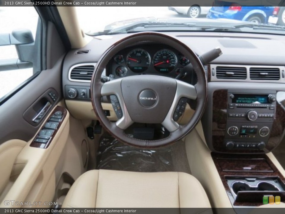 Cocoa/Light Cashmere Interior Steering Wheel for the 2013 GMC Sierra 2500HD Denali Crew Cab #73412914