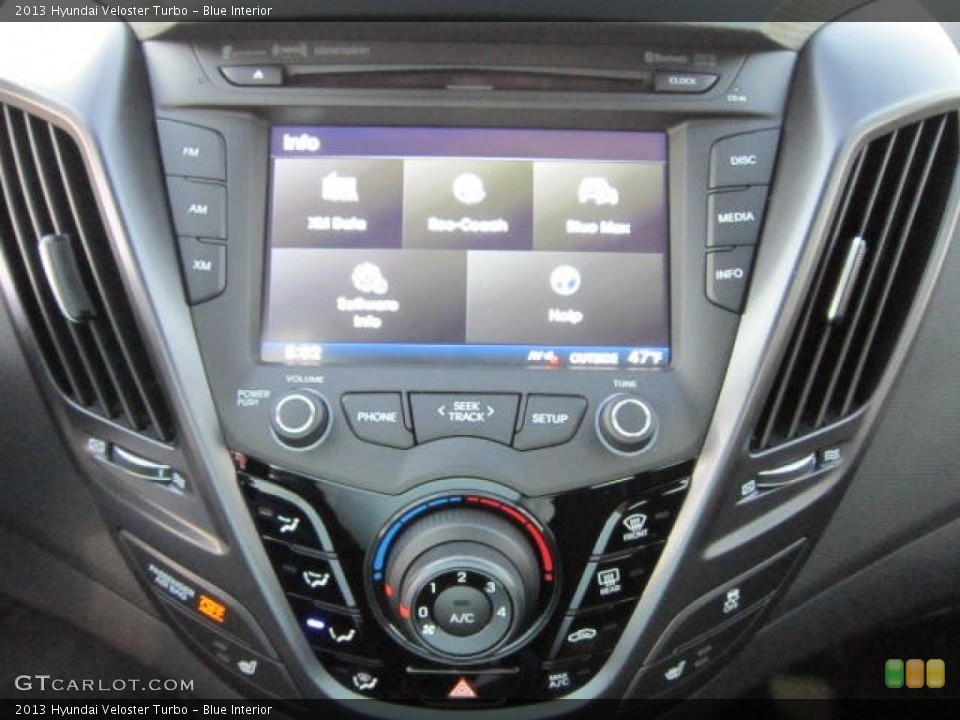 Blue Interior Controls for the 2013 Hyundai Veloster Turbo #73413175