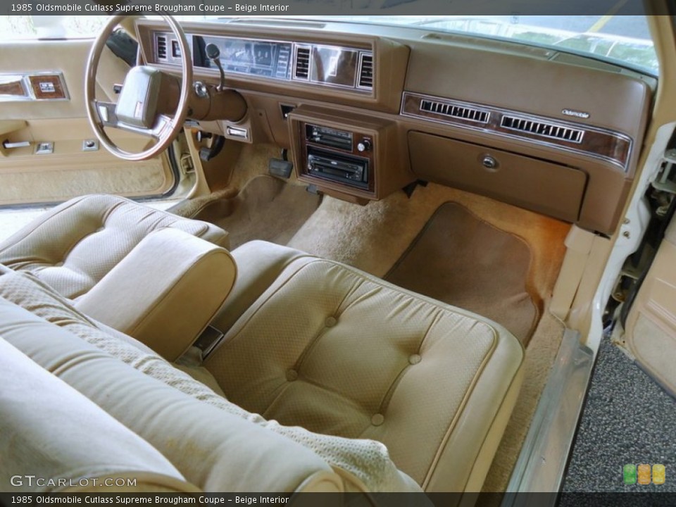 Beige Interior Photo for the 1985 Oldsmobile Cutlass Supreme Brougham Coupe #73415585