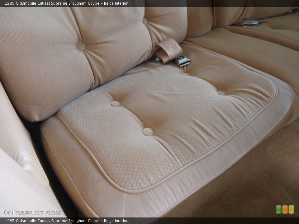 Beige Interior Rear Seat for the 1985 Oldsmobile Cutlass Supreme Brougham Coupe #73416566