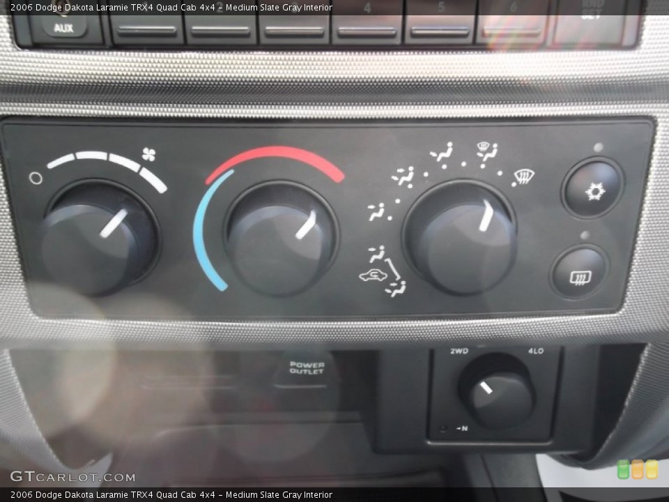Medium Slate Gray Interior Controls for the 2006 Dodge Dakota Laramie TRX4 Quad Cab 4x4 #73447952