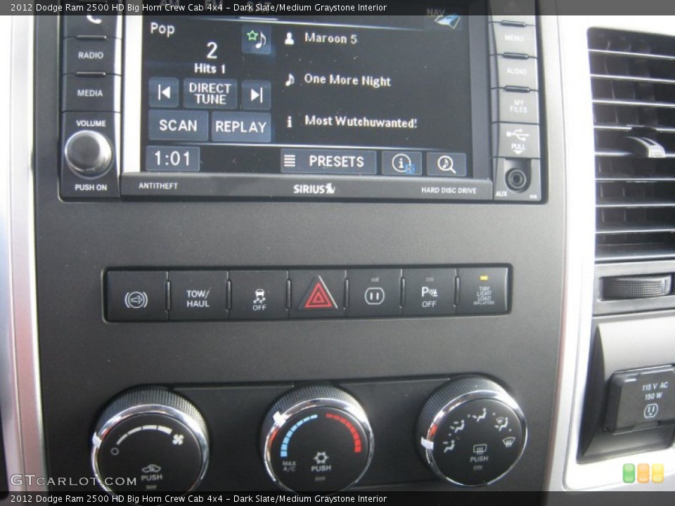 Dark Slate/Medium Graystone Interior Controls for the 2012 Dodge Ram 2500 HD Big Horn Crew Cab 4x4 #73448444