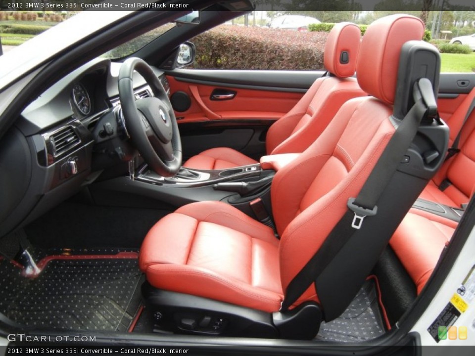 Coral Red/Black Interior Front Seat for the 2012 BMW 3 Series 335i Convertible #73449734