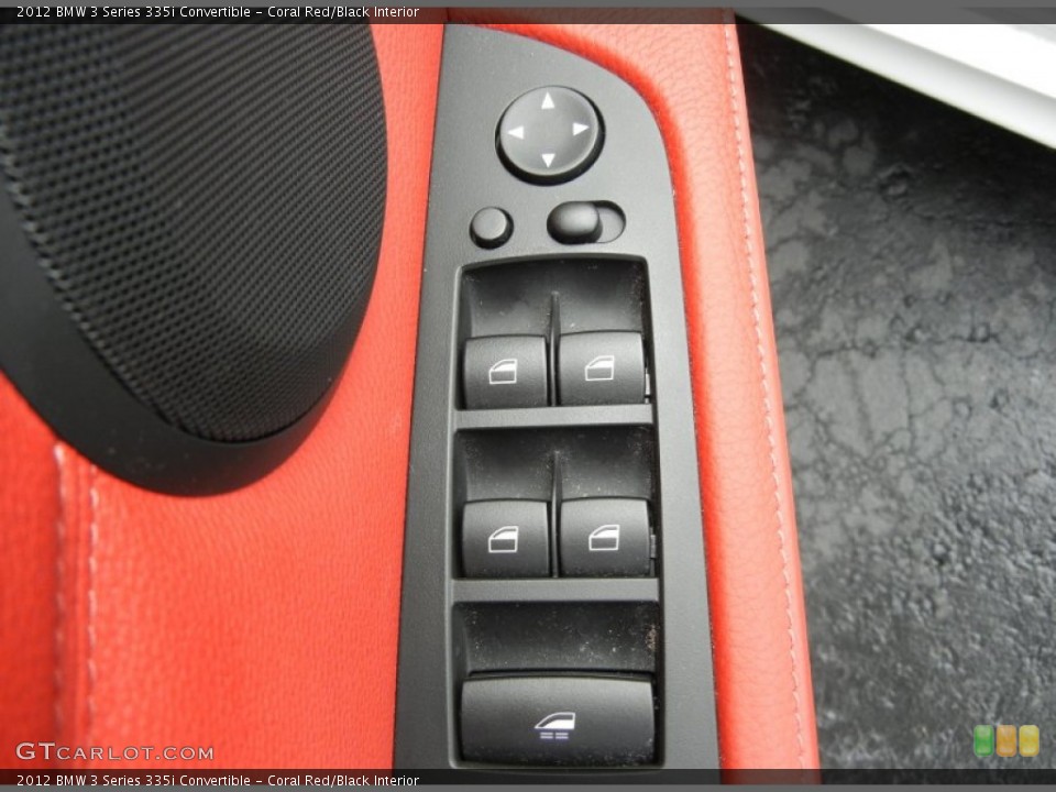 Coral Red/Black Interior Controls for the 2012 BMW 3 Series 335i Convertible #73449797