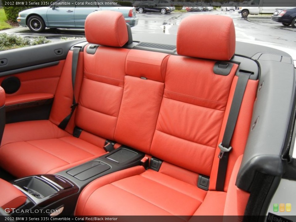 Coral Red/Black Interior Rear Seat for the 2012 BMW 3 Series 335i Convertible #73449821