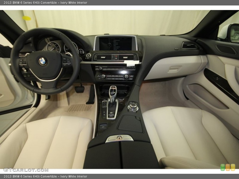 Ivory White Interior Dashboard for the 2013 BMW 6 Series 640i Convertible #73451096