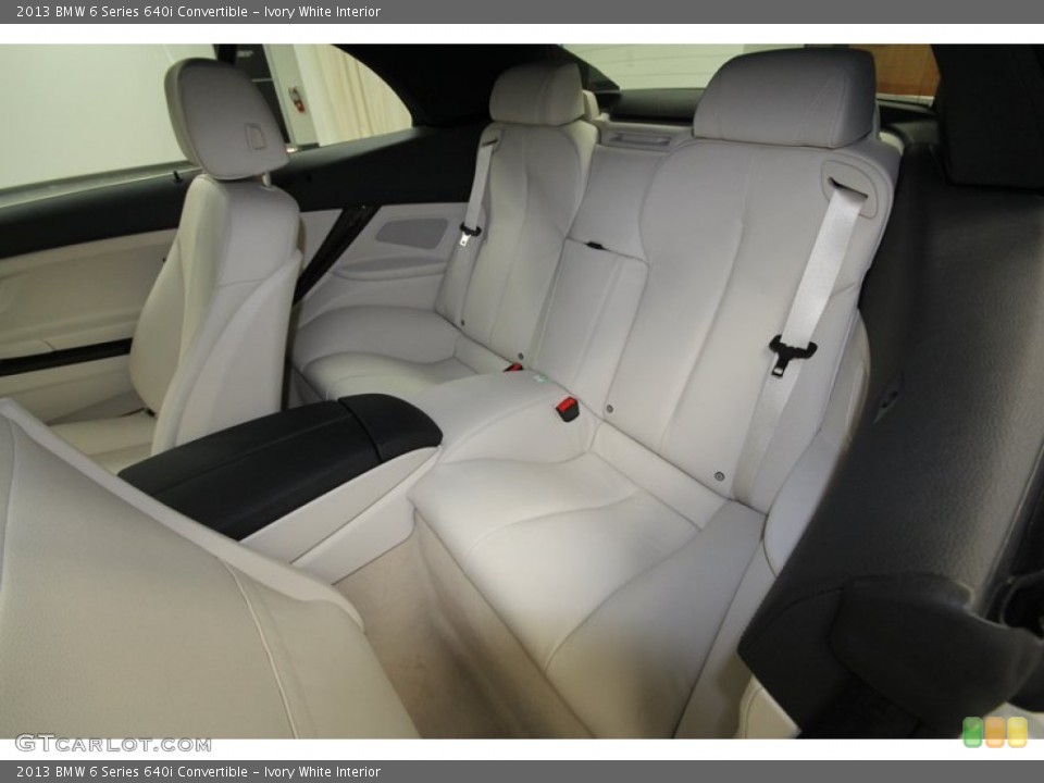 Ivory White Interior Rear Seat for the 2013 BMW 6 Series 640i Convertible #73451249