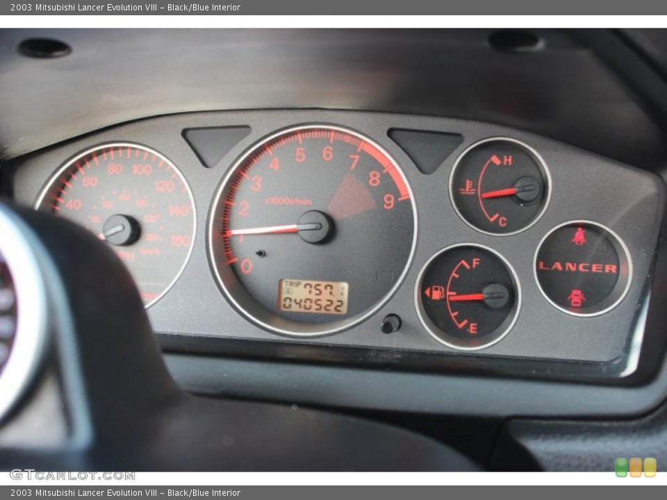Black/Blue Interior Gauges for the 2003 Mitsubishi Lancer Evolution VIII #73453446