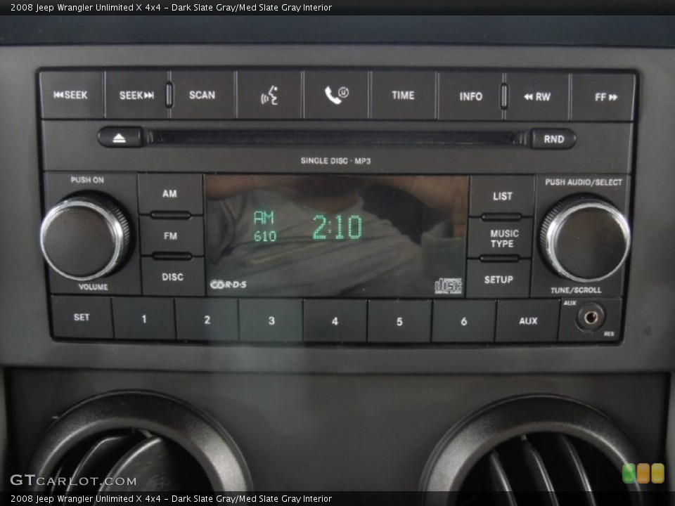 Dark Slate Gray/Med Slate Gray Interior Audio System for the 2008 Jeep Wrangler Unlimited X 4x4 #73460440