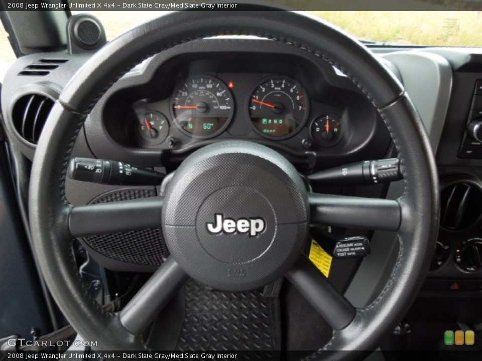 Dark Slate Gray/Med Slate Gray Interior Steering Wheel for the 2008 Jeep Wrangler Unlimited X 4x4 #73460456