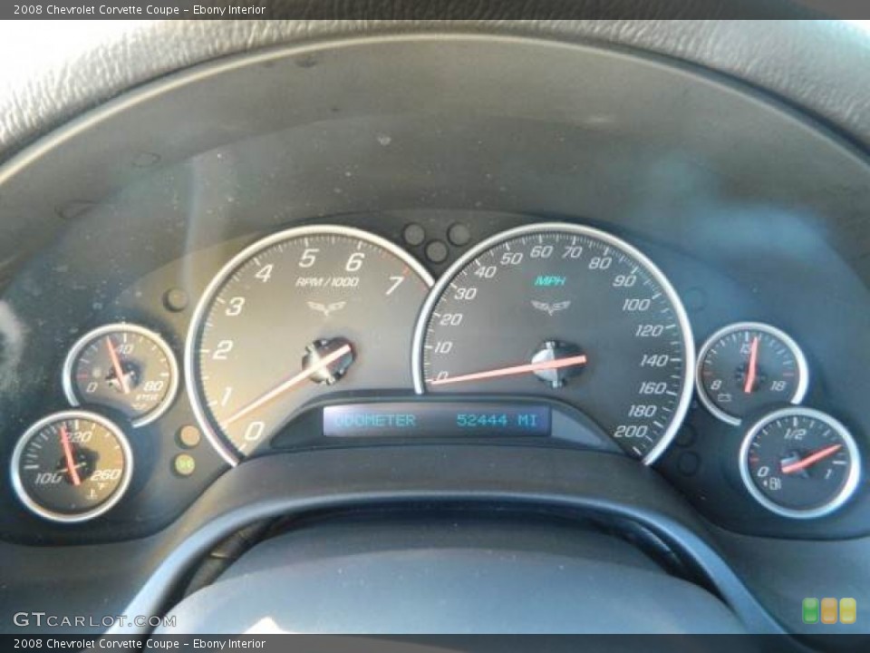 Ebony Interior Gauges for the 2008 Chevrolet Corvette Coupe #73471683