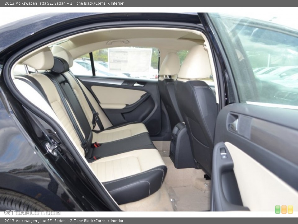 2 Tone Black/Cornsilk Interior Rear Seat for the 2013 Volkswagen Jetta SEL Sedan #73474242