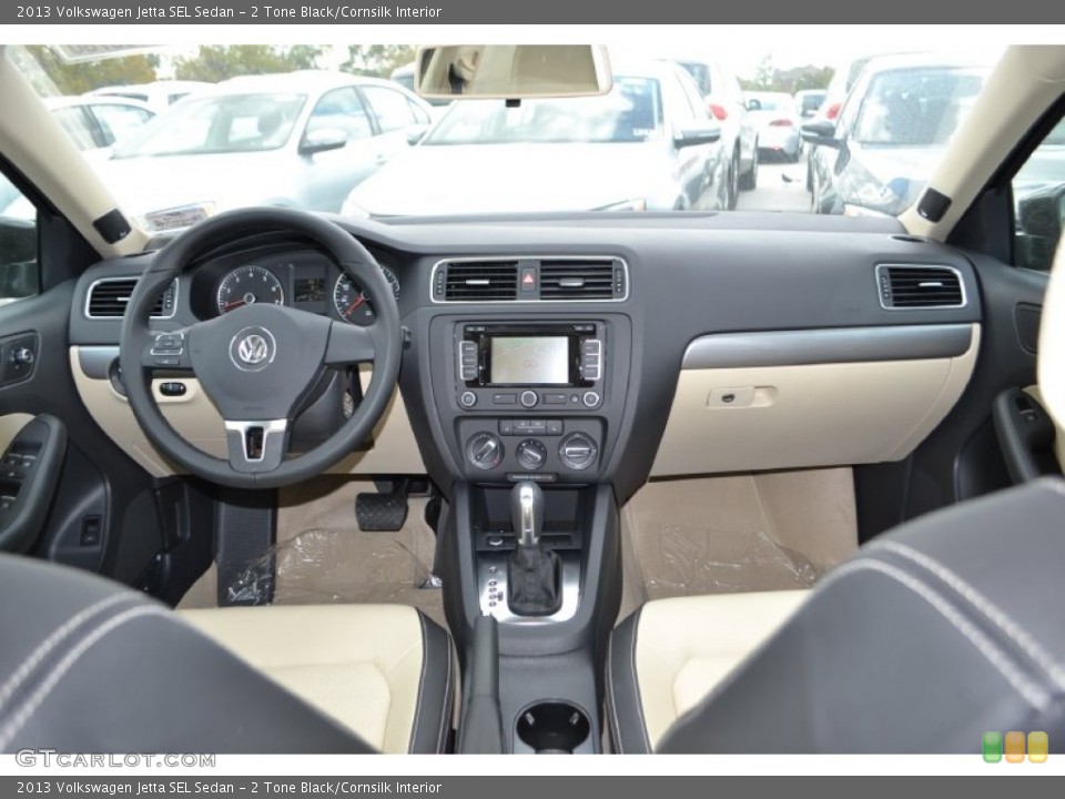 2 Tone Black/Cornsilk Interior Dashboard for the 2013 Volkswagen Jetta SEL Sedan #73474256