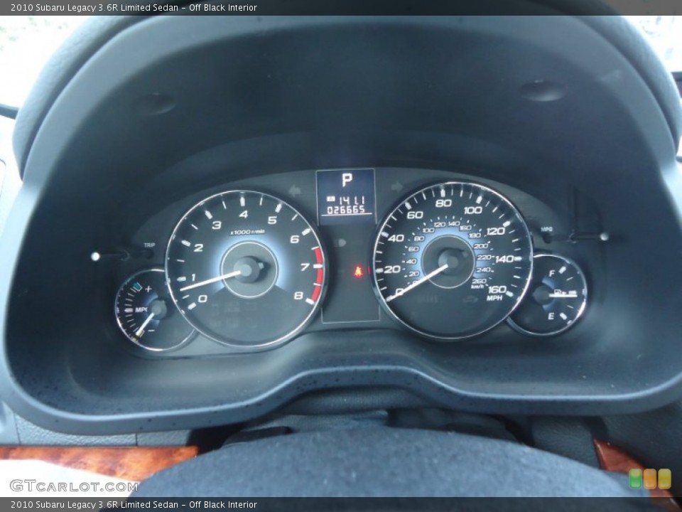 Off Black Interior Gauges for the 2010 Subaru Legacy 3.6R Limited Sedan #73479110