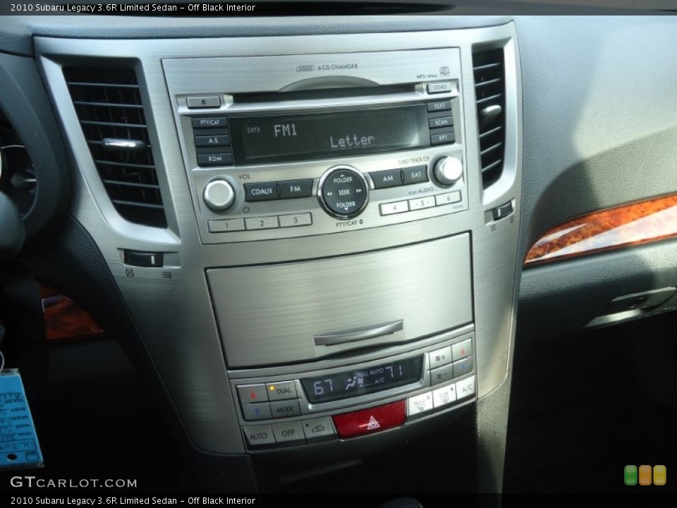Off Black Interior Controls for the 2010 Subaru Legacy 3.6R Limited Sedan #73479158