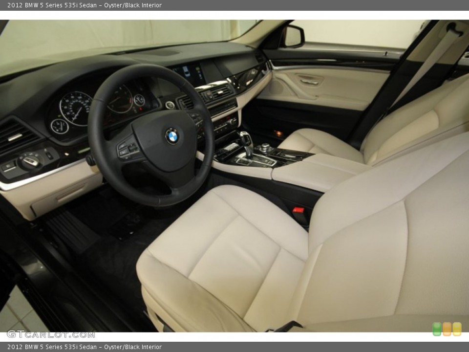 Oyster/Black Interior Front Seat for the 2012 BMW 5 Series 535i Sedan #73483205