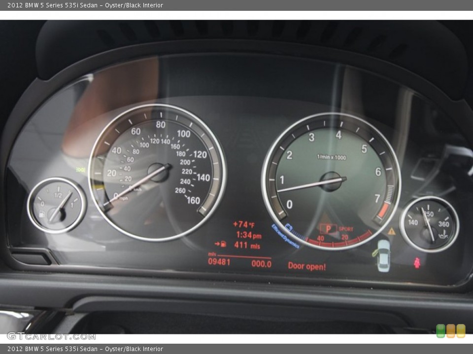 Oyster/Black Interior Gauges for the 2012 BMW 5 Series 535i Sedan #73483301