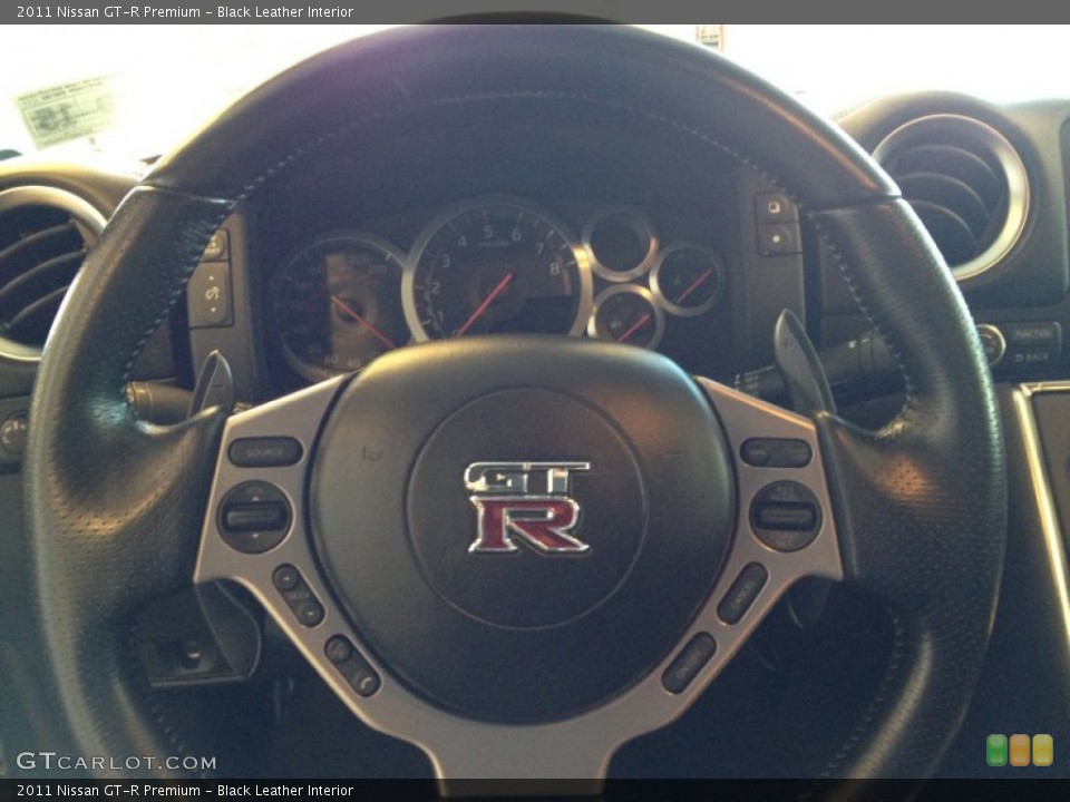 Black Leather Interior Steering Wheel for the 2011 Nissan GT-R Premium #73494048