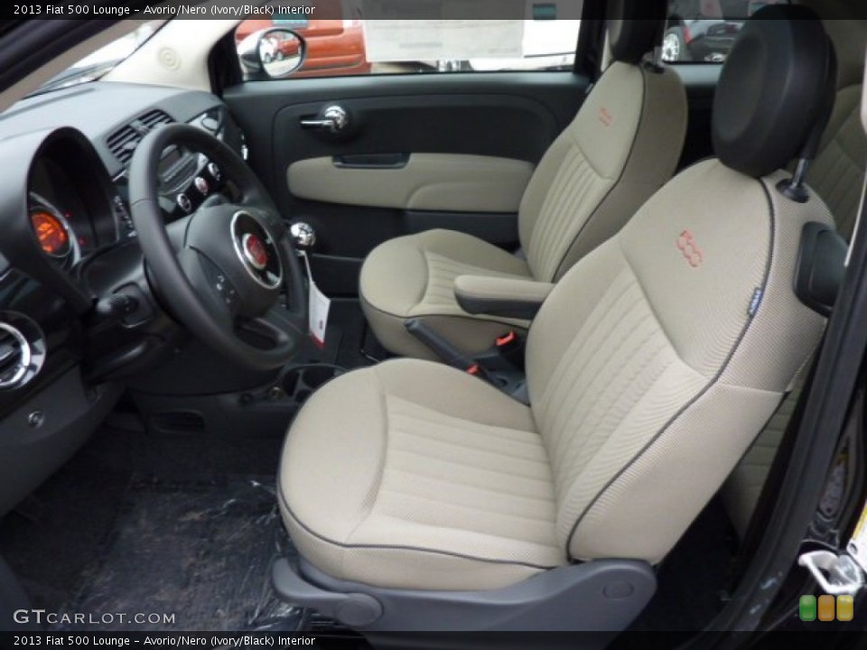 Avorio/Nero (Ivory/Black) 2013 Fiat 500 Interiors