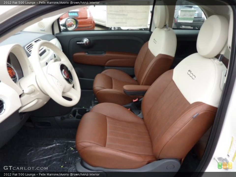 Pelle Marrone/Avorio (Brown/Ivory) Interior Front Seat for the 2012 Fiat 500 Lounge #73500044