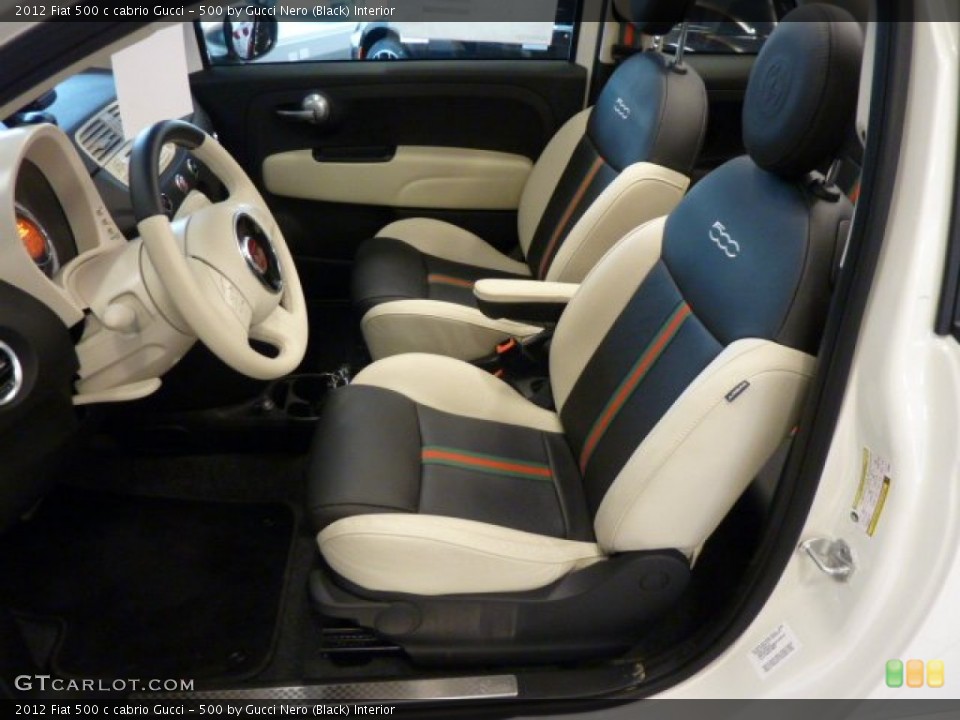 500 by Gucci Nero (Black) Interior Front Seat for the 2012 Fiat 500 c cabrio Gucci #73500806