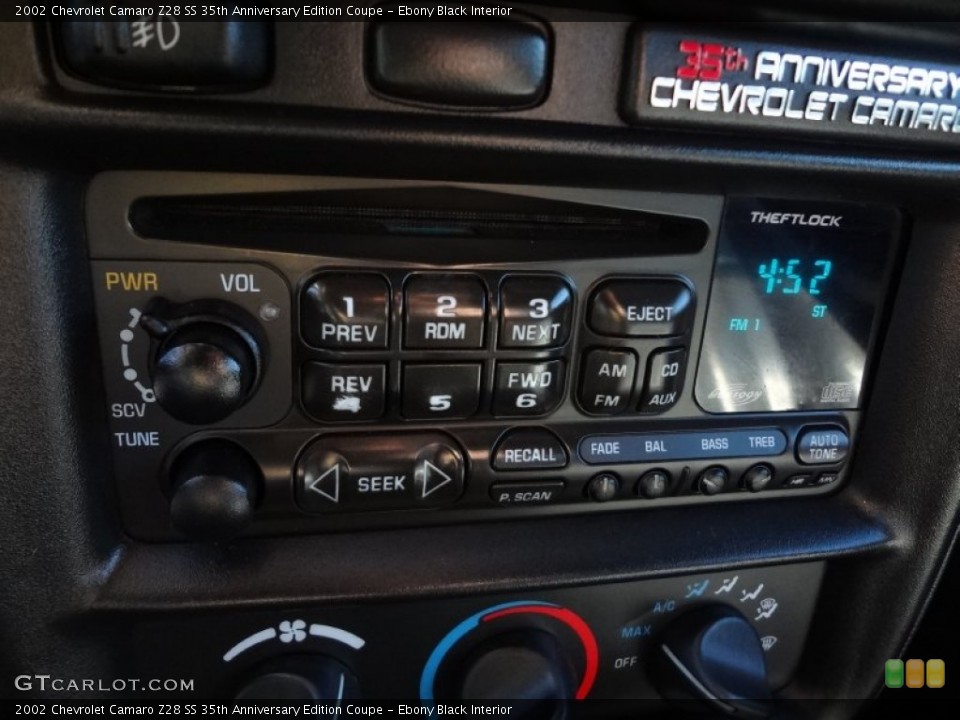 Ebony Black Interior Audio System for the 2002 Chevrolet Camaro Z28 SS 35th Anniversary Edition Coupe #73506171