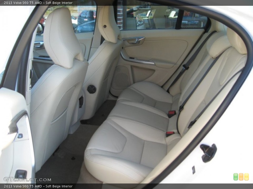 Soft Beige Interior Rear Seat for the 2013 Volvo S60 T5 AWD #73508760