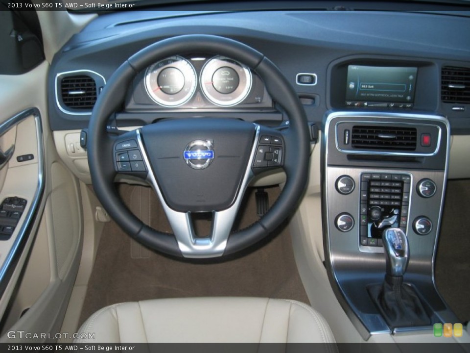Soft Beige Interior Dashboard for the 2013 Volvo S60 T5 AWD #73508889