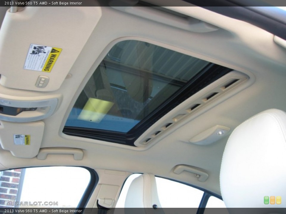 Soft Beige Interior Sunroof for the 2013 Volvo S60 T5 AWD #73508933