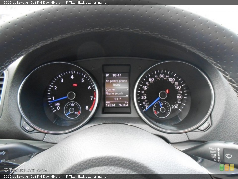 R Titan Black Leather Interior Gauges for the 2012 Volkswagen Golf R 4 Door 4Motion #73519848