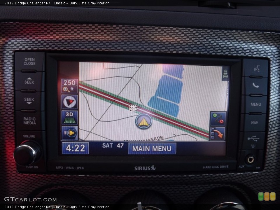 Dark Slate Gray Interior Navigation for the 2012 Dodge Challenger R/T Classic #73531576