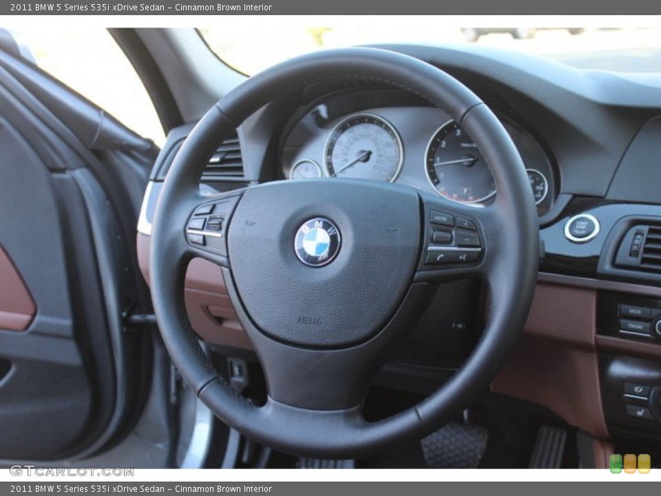 Cinnamon Brown Interior Steering Wheel for the 2011 BMW 5 Series 535i xDrive Sedan #73551179