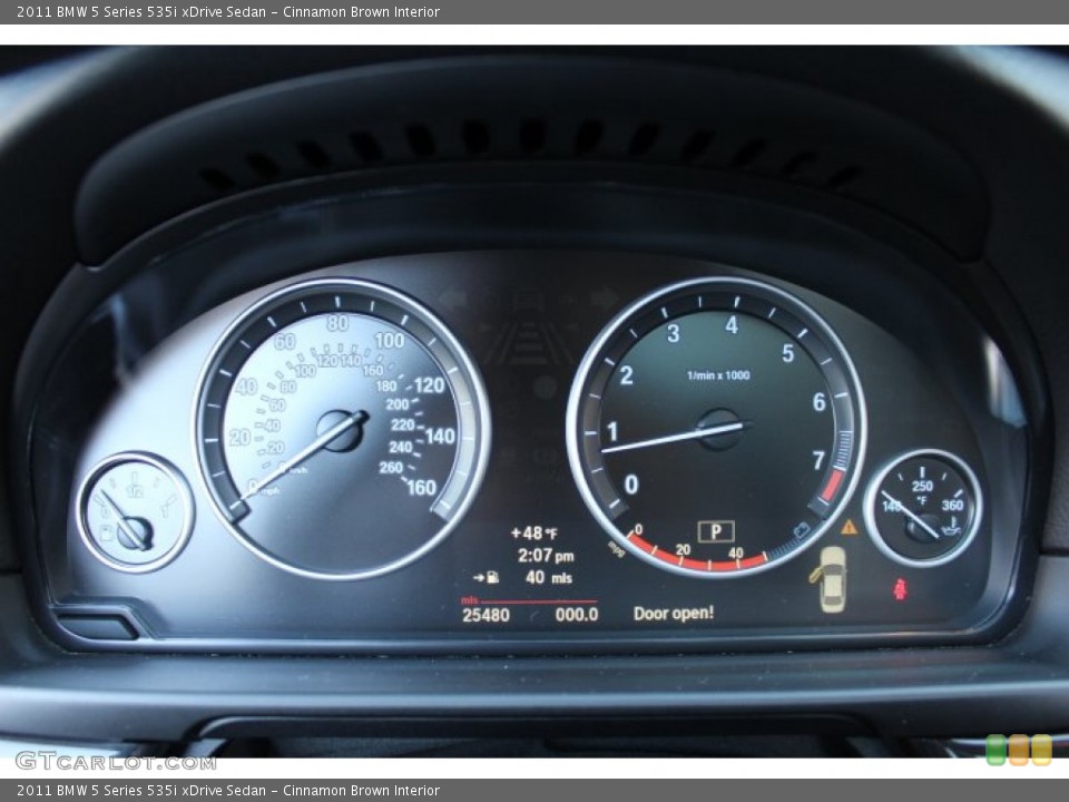 Cinnamon Brown Interior Gauges for the 2011 BMW 5 Series 535i xDrive Sedan #73551236