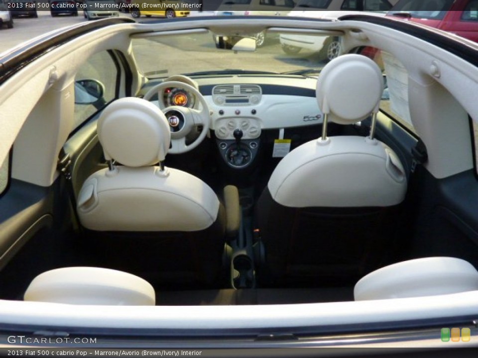 Marrone/Avorio (Brown/Ivory) Interior Photo for the 2013 Fiat 500 c cabrio Pop #73552118