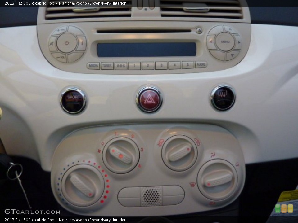 Marrone/Avorio (Brown/Ivory) Interior Controls for the 2013 Fiat 500 c cabrio Pop #73552154