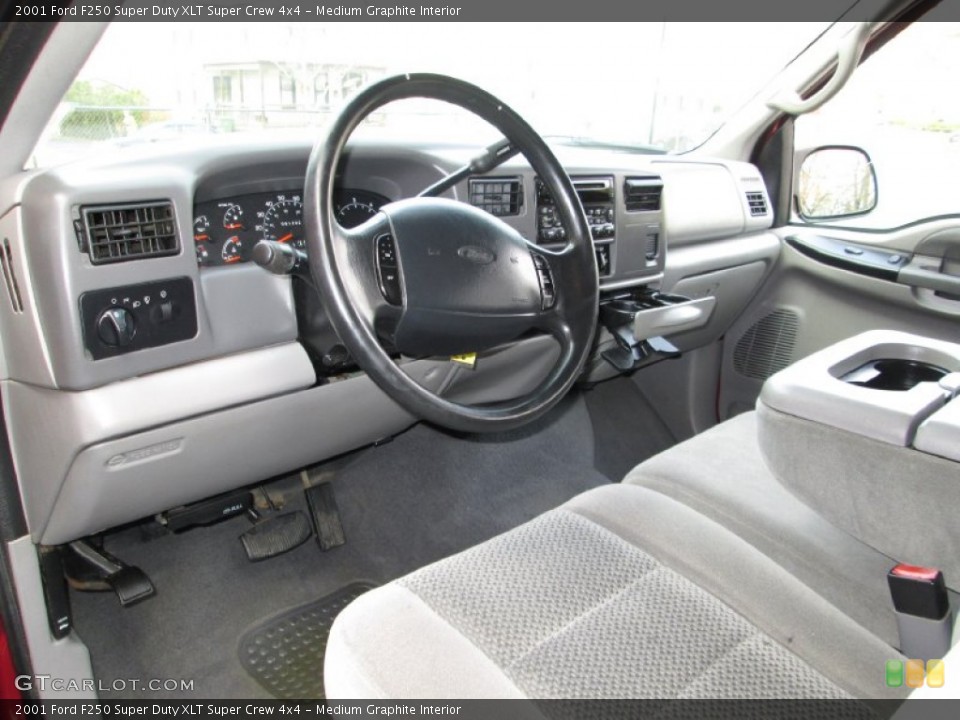 Medium Graphite Interior Prime Interior for the 2001 Ford F250 Super Duty XLT Super Crew 4x4 #73554671