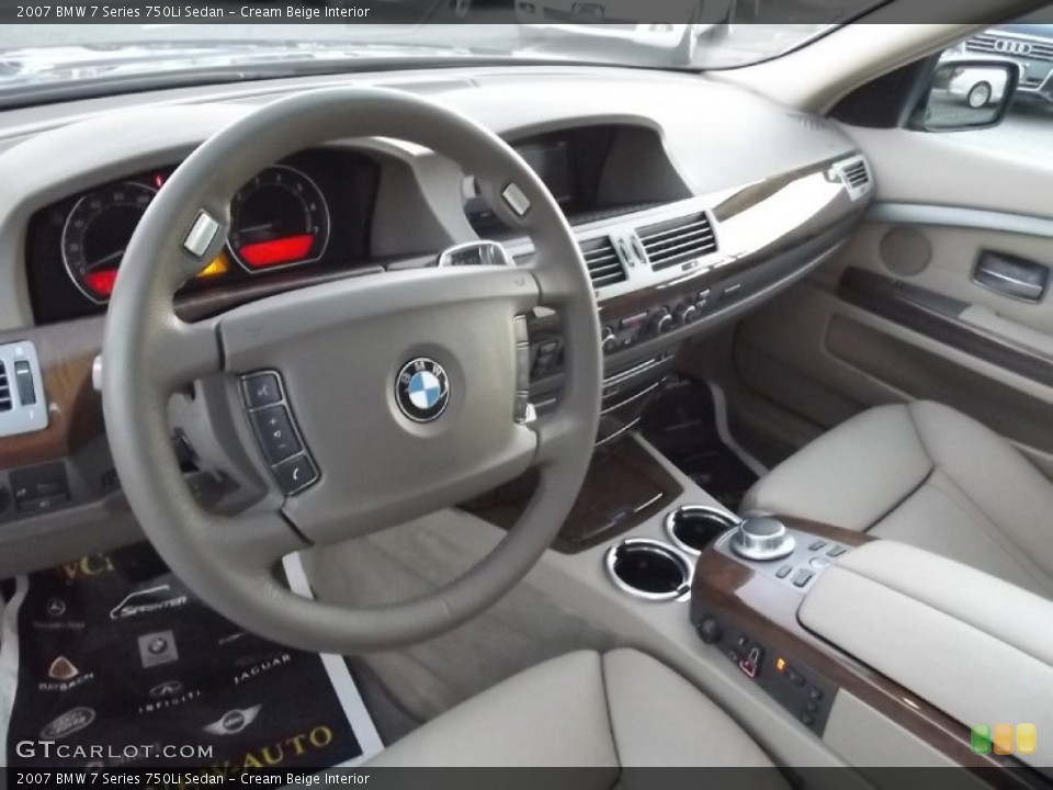 Cream Beige Interior Prime Interior for the 2007 BMW 7 Series 750Li Sedan #73555156